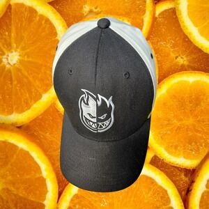 Spitfire Wheels Baseball Cap Black‎ Gray Flexfit S M Logo Embroidered Men